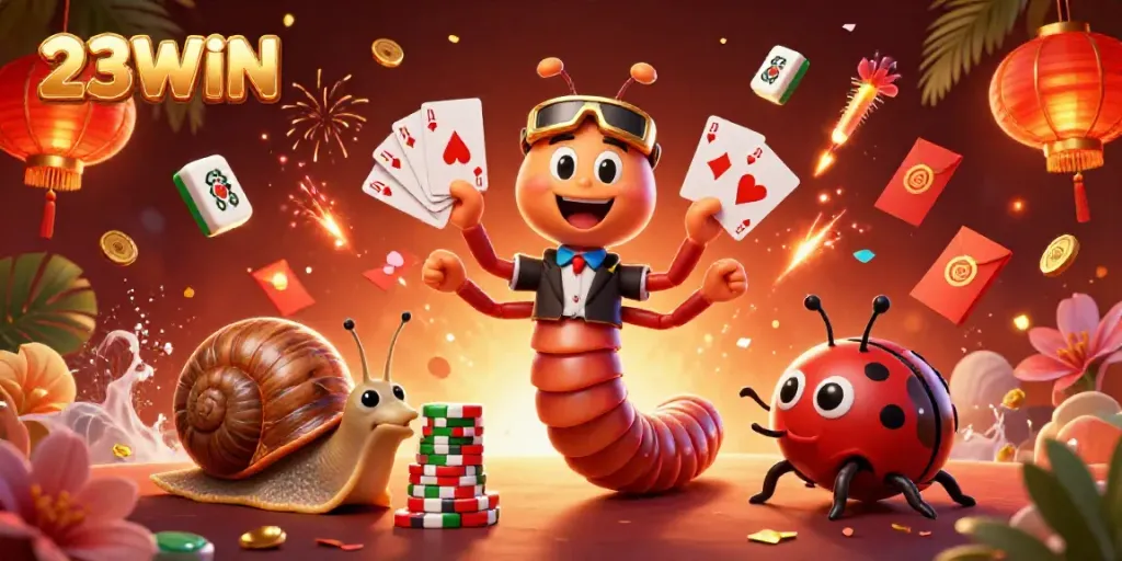 Experience excitement at 23WIN with lively casino characters and vibrant game elements.
