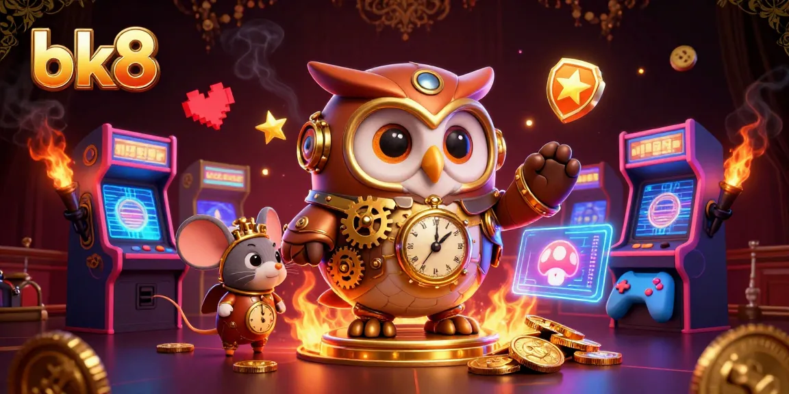 Engage in thrilling gameplay at bk8 with steampunk characters amidst vibrant casino elements.